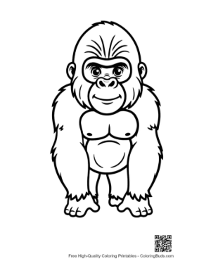 Thumbnail: Cute Cartoon Gorilla Smiling