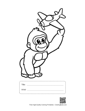 Thumbnail: Cute Gorilla Printable with Title and Artist Box
