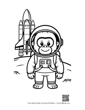 Thumbnail: Easy Gorilla Coloring Page Printable