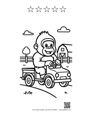 Thumbnail: Easy Gorilla for Kids Printable and 5 Star Outline