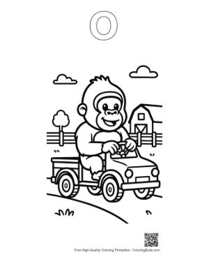 Thumbnail: Easy Gorilla for Kids Printable Outline Alphabet O