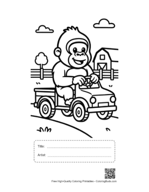Thumbnail: Easy Gorilla for Kids Printable with Title and Artist Box