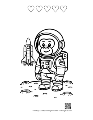 Thumbnail: Gorilla Printable and 5 Heart Outline