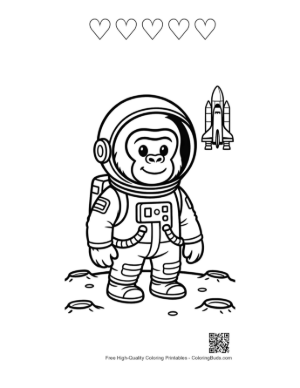 Thumbnail: Gorilla Printable and 5 Heart Outline