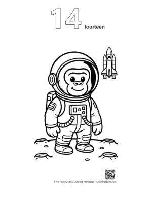 Thumbnail: Gorilla Printable Outline Number 14