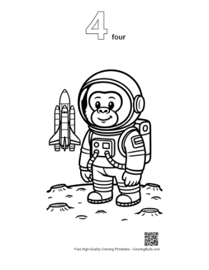 Thumbnail: Gorilla Printable Outline Number 4