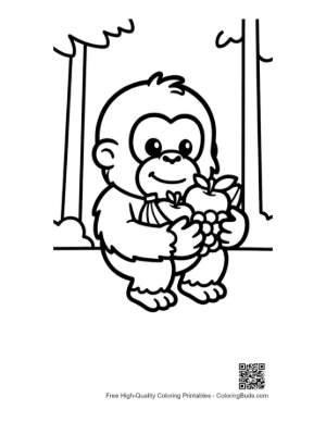 Thumbnail: Cute Orangutan Coloring Page Printable