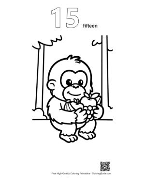 Thumbnail: Cute Orangutan Coloring Page Printable Outline Number 15