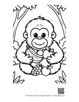 Thumbnail: Download Orangutan to Color Printable