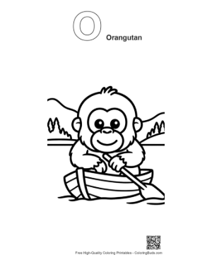Thumbnail: Free Orangutan Printable Outline Alphabet O Orangutan