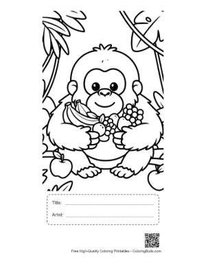 Thumbnail: Orangutan Coloring Page Printable with Title and Artist Box