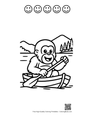 Thumbnail: Orangutan Coloring Sheet Printable and 5 Happy Face Outline