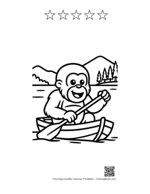 Thumbnail: Orangutan Coloring Sheet Printable and 5 Star Outline