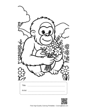 Thumbnail: Orangutan Coloring Sheet Printable with Title and Artist Box