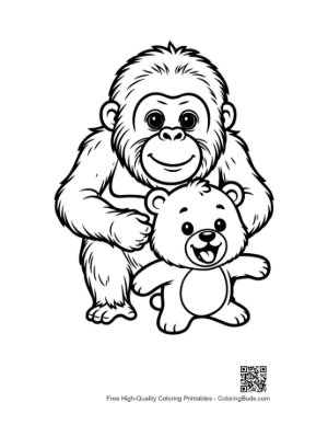 Thumbnail: Orangutan Hugging Cute Teddy Bear