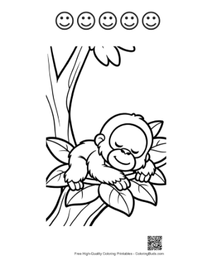 Thumbnail: Orangutan Printable and 5 Happy Face Outline