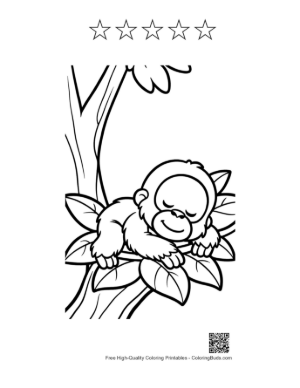 Thumbnail: Orangutan Printable and 5 Star Outline