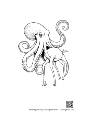 Thumbnail: Giant Octopus Riding Surreal Deer Hybrid
