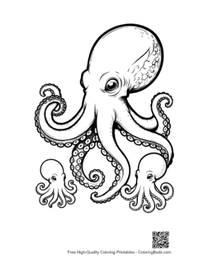 Thumbnail: Giant Octopus with Baby Octopuses