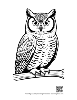 Thumbnail: Majestic Great Horned Owl Perched Alertly
