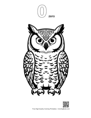 Thumbnail: Majestic Great Horned Owl Stare Printable Outline Number 0