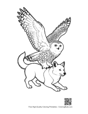 Thumbnail: Snowy Owl Soaring atop Arctic Fox