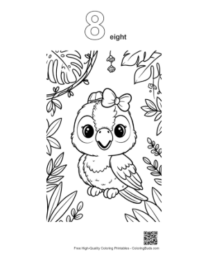 Thumbnail: Cockatoo Coloring Page Printable Outline Number 8