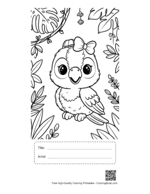 Thumbnail: Cockatoo Coloring Page Printable with Title and Artist Box