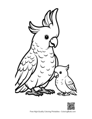 Thumbnail: Cute Cockatoo Mom and Baby