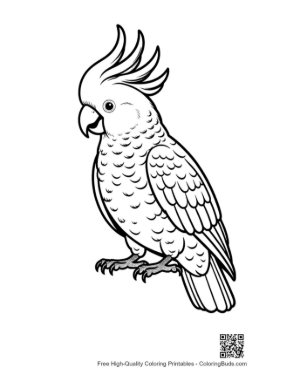 Thumbnail: Cute Crested Cockatoo Line Drawing