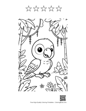 Thumbnail: Download Cockatoo Printable and 5 Star Outline