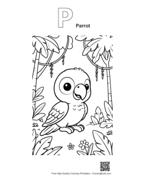 Thumbnail: Download Cockatoo Printable Outline Alphabet P Parrot