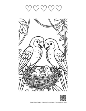 Thumbnail: Easy Cockatoo Printable and 5 Heart Outline