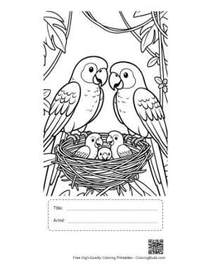 Thumbnail: Easy Cockatoo Printable with Title and Artist Box