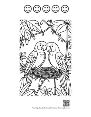 Thumbnail: Free Cockatoo Coloring Page Printable and 5 Happy Face Outline