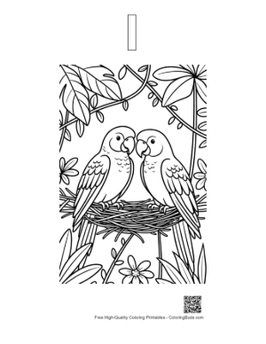 Thumbnail: Free Cockatoo Coloring Page Printable Outline Alphabet I