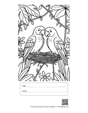Thumbnail: Free Cockatoo Coloring Page Printable with Title and Artist Box