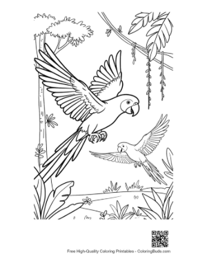 Thumbnail: Graceful Cockatoo Bird in Flight with Wings Spread Wide Printable