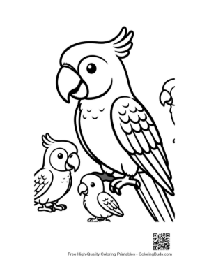Thumbnail: Mother Macaw with Two Baby Parrots