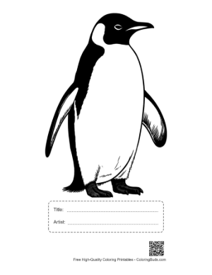 Thumbnail: Majestic Emperor Penguin Standing Proudly Printable with Title and Artist Box