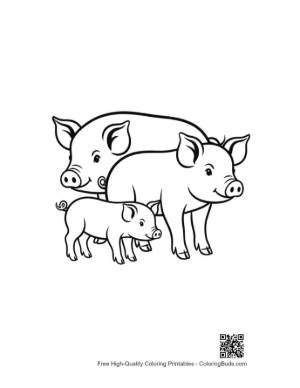 Thumbnail: Cheerful Farm Pig Family