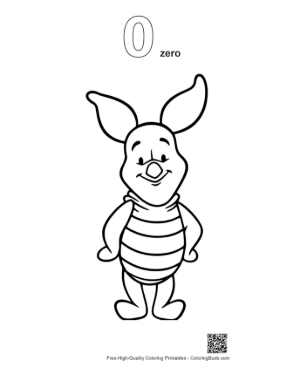 Thumbnail: Cute Smiling Piglet Standing Printable Outline Number 0