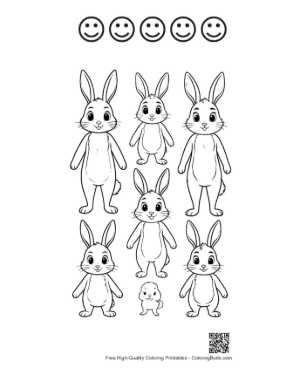 Thumbnail: Adorable Jackrabbit Family Lineup Printable and 5 Happy Face Outline