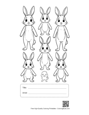 Thumbnail: Adorable Jackrabbit Family Lineup Printable with Title and Artist Box