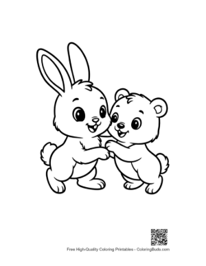 Thumbnail: Bunny Rabbit and Bear Cub Hugging
