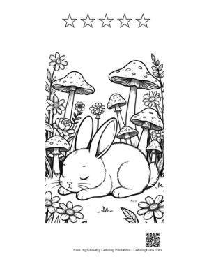 Thumbnail: Bunny Rabbit for Kids Printable and 5 Star Outline