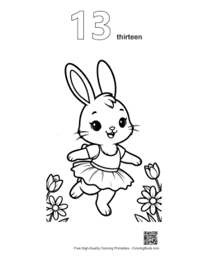 Thumbnail: Bunny Rabbit Printable Outline Number 13