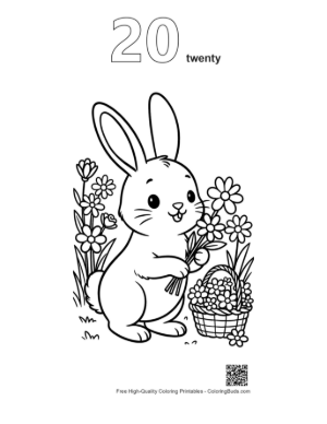 Thumbnail: Bunny Rabbit Printable Outline Number 20