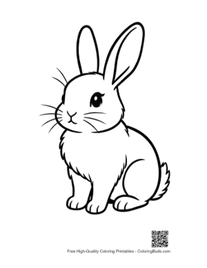 Thumbnail: Cute Bunny Rabbit Outline Drawing
