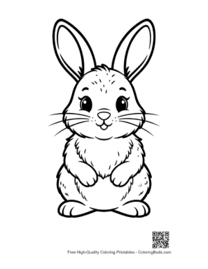Thumbnail: Cute Bunny Rabbit Outline Drawing